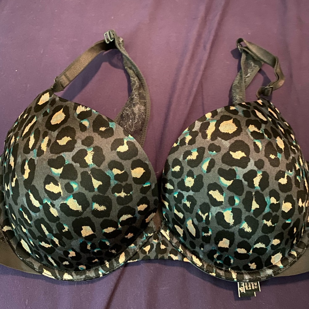 EUC VS Grey Leopard Print Push-up Bra 34D
